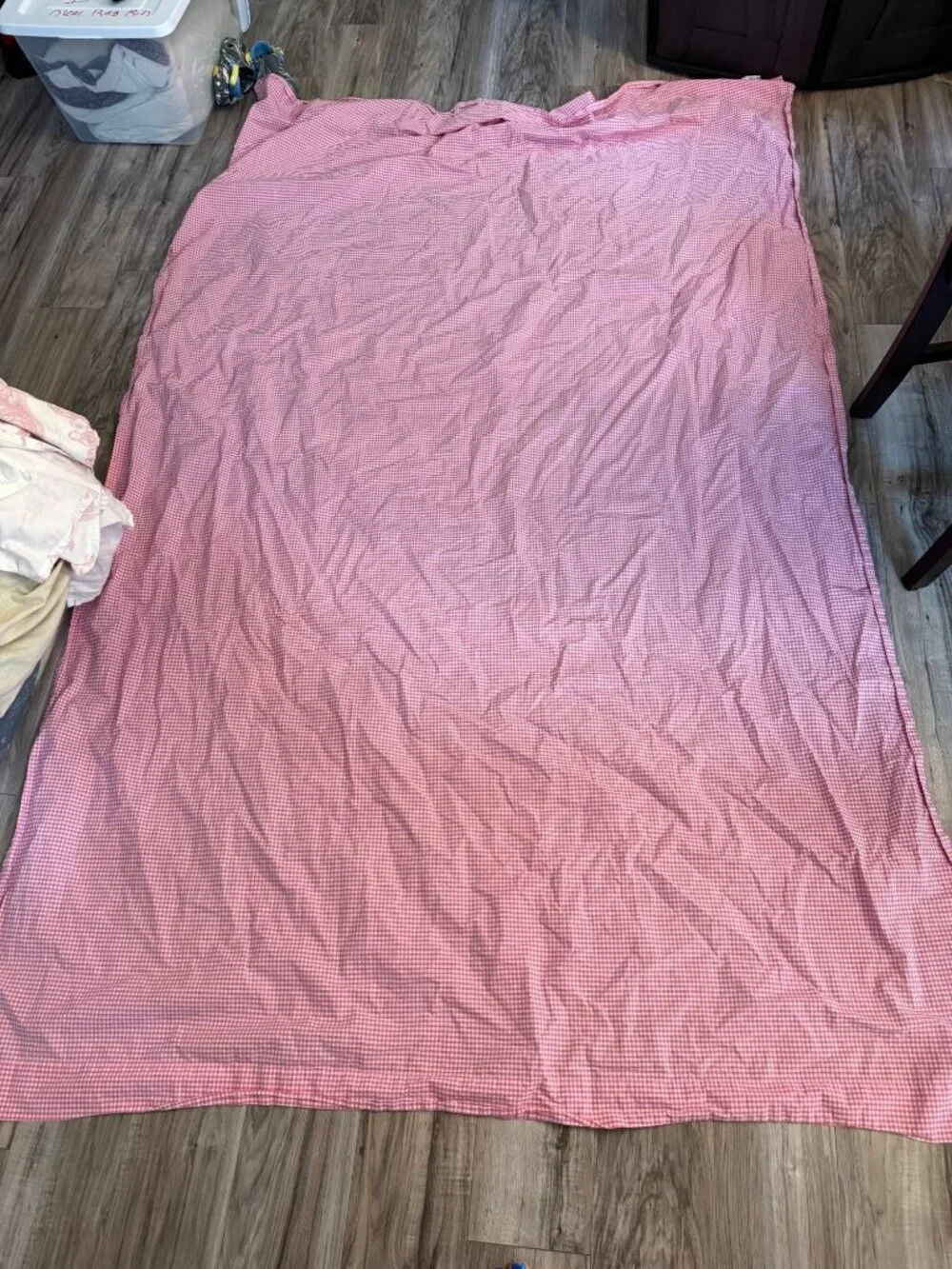 Pottery Barn Kids Organic Cotton Pink Gingham Twin Flat Sheet & Pillowcase Set